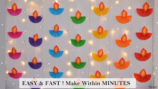 EASY &amp; FAST NEW Diwali Decoration Ideas | Diwali 2023 | Diya Decoration Ideas With Paper &amp; Lights