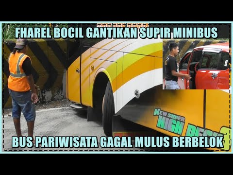 Fharel Bocil Gantikan Supir Minibus, Bus Pariwisata Gagal Mulus Berbelok di Tanjakan Sitinjau Lauik