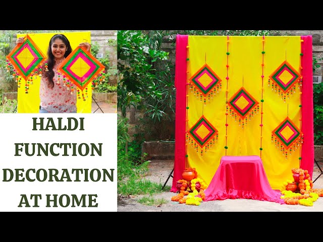 DIY HALDI FUNCTION STAGE DECORATION IDEAS AT HOME| LOCKDOWN ...