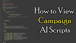How to View Campaign AI Scripts | Aoe2 DE