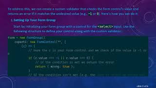 Implementing a Custom Angular Reactive Form Validator to Check for Non-default Values