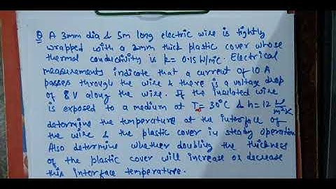 Lecture 20- Heat Transfer- Critical radius of insulation numerical question