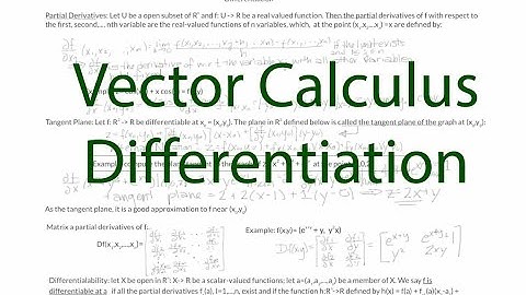 Vector Calculus Chapter 2.3: Differentiation and Partial Derivatives (updated)