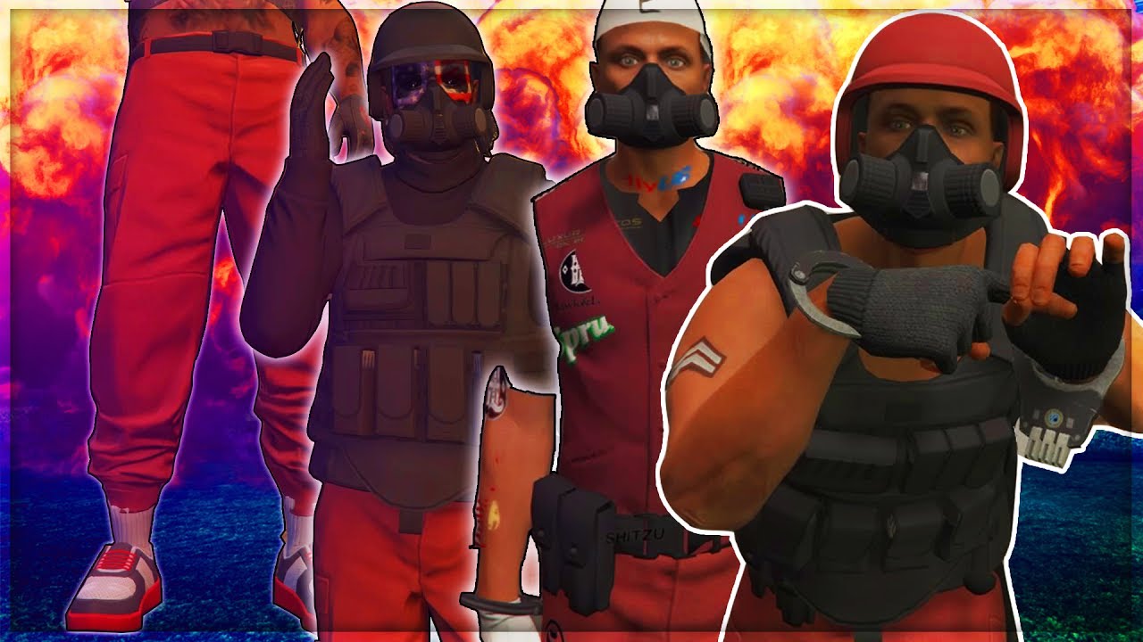 Gta 5 Modded Tryhard Outfits Red Joggers Tryhard Rng Outfits 1 40 Red Joggers Showcase Youtube - team 10 red joggers roblox