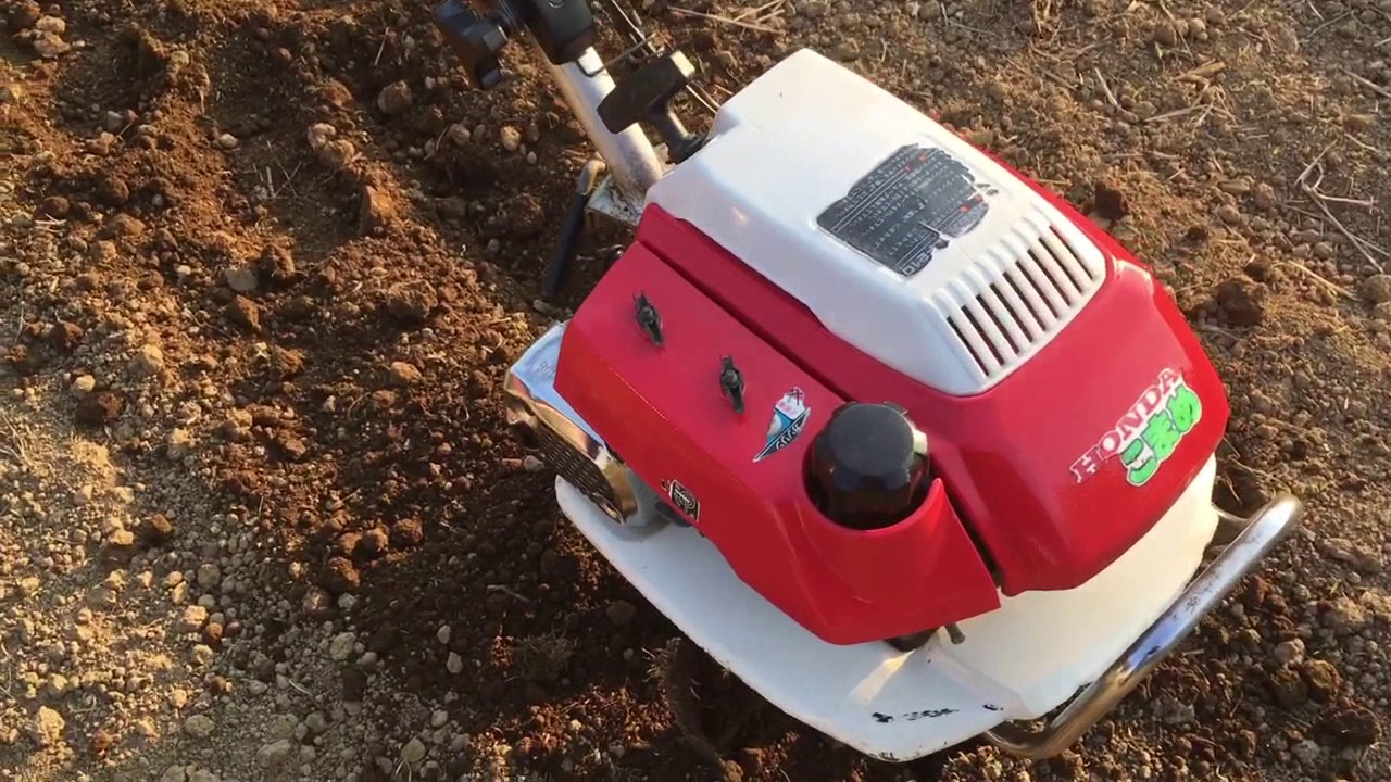 畑で HONDA 2.4馬力 耕運機 F210 こまめ COMAME 使ってみました - YouTube