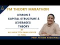 Lesson 3 Capital Structure &amp; Leverages Theory | Financial Management Theory Marathon | CS Executive