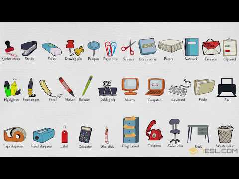 List of Office Supplies in English | Stationery Items Vocabulary