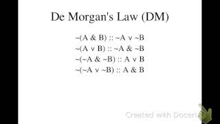 The rule of De Morgan's Laws