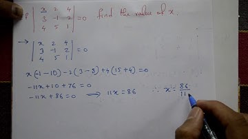 Determinate find the value of x simple and interesting example(PART-2)