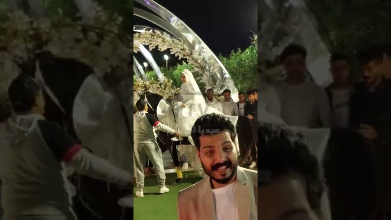 لحظة دخول المأذون أحمد إبراهيم وزينة أشرف على حصان فى القاعة وزفة خاصة..والعريس امسكوا الحصان 😂