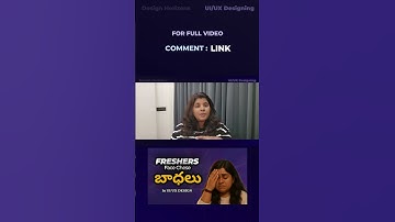 Freshers and interns main problem in UI/UX designing for full video comment link @designhorizons