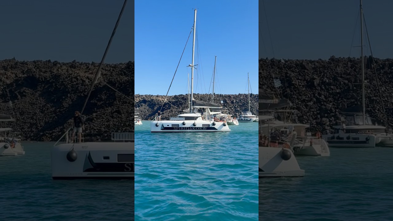 Santorini, Greece 🇬🇷 Catamaran Sunset cruise #santorini #greece #everyone #travel