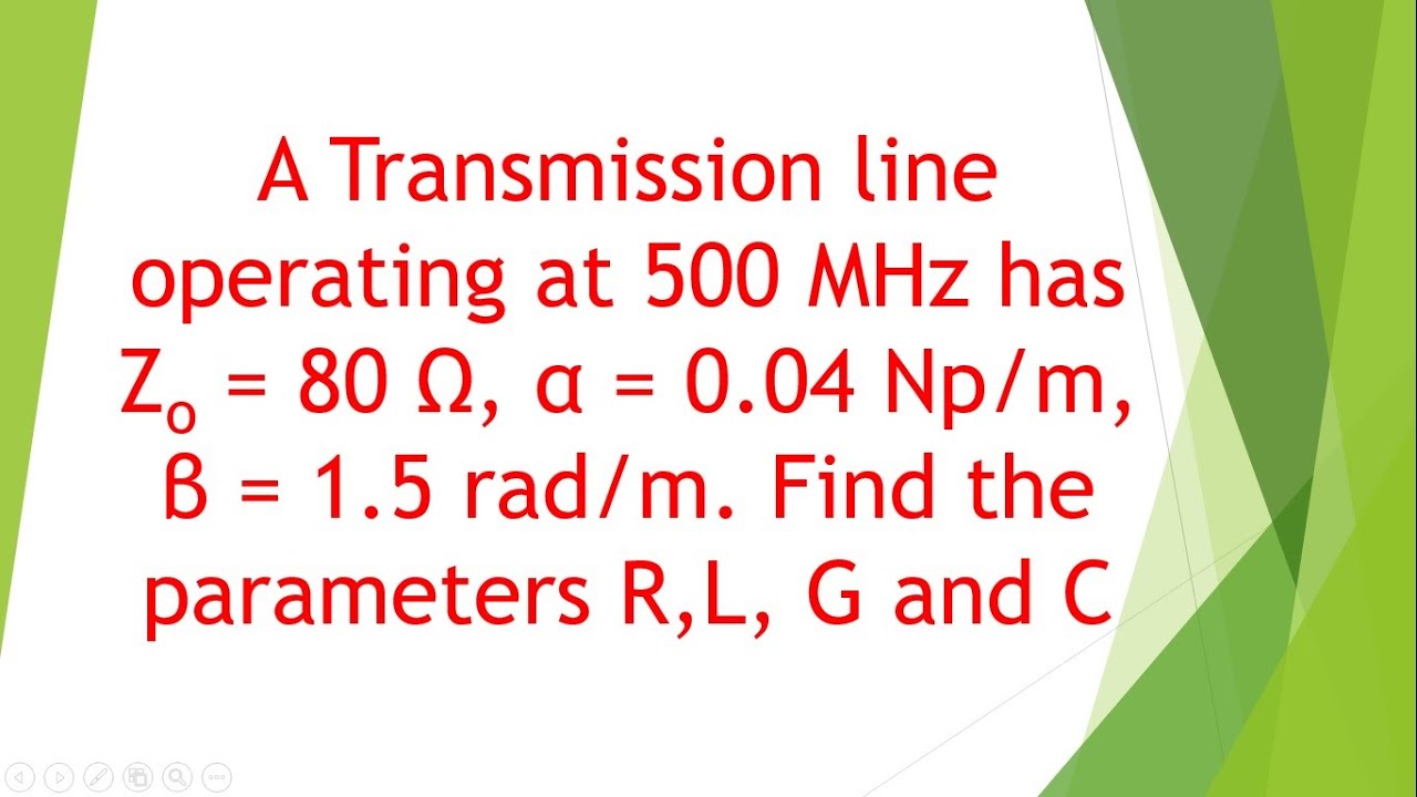 Передающая линия, работающая на частоте 500 МГц, имеет сопротивление Zo = 80 Ом, коэффициент усил...