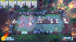 Overcooked 2 Campfire Cook Off lvl 1-2, 2 players co-op, 4 starts, 1228, PL