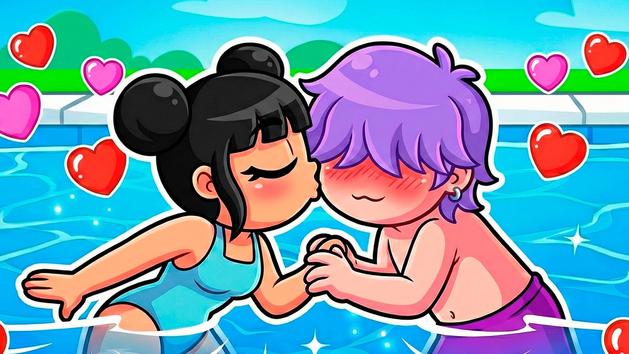 BESÉ a ZOEY en una FIESTA de la PISCINA de solo CHICAS en ROBLOX!