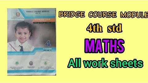 4 th std Maths Bridge course module All worksheets in one video