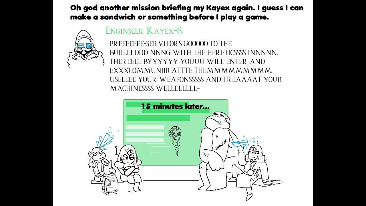 Warhammer 40000 Darktide — Типичный брифинг от Инженера Кейекса 8