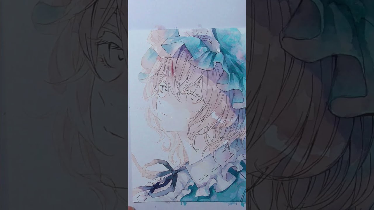 透明水彩○Watercolor Speed painting○TouhouProject Yuyuko