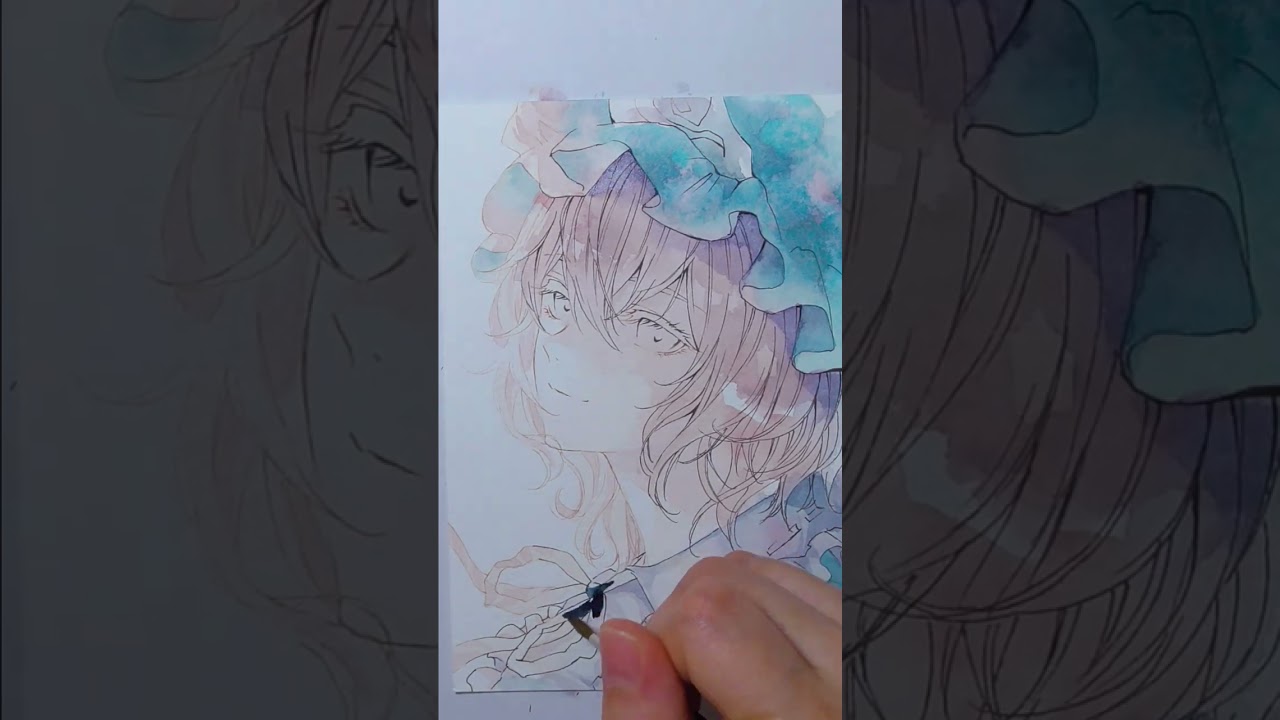 透明水彩○Watercolor Speed painting○TouhouProject Yuyuko