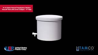 3D-10-12 Gallon Natural Polyethylene Shallow Tamco® Tank-Cover & Spigot| U.S. Plastic Corporation®