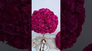 60cm Hot Pink Rose Hydrangea Flower Ball Table Centerpiece Wedding Decor #wedding #weddingstyle #diy