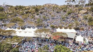 Catholic faithful's congregate for a Holy Mass and annual pilgrimage at the Komarock Shrine.