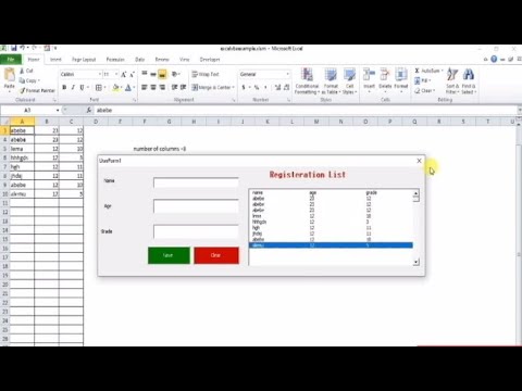 How to Create Excel Data Entry Forms with visual basic | registration ...