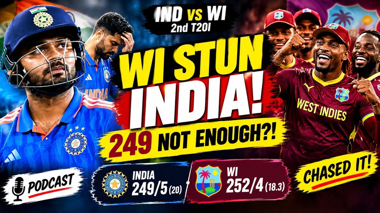 SHAI HOPE 102! 🤯 WEST INDIES HUNT DOWN 250! INDIA STUNNED 🇮🇳 | IND vs WI 2nd T20I
