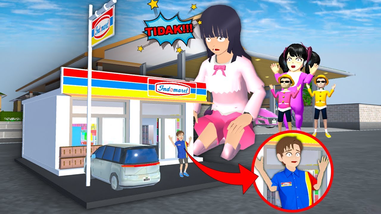 Yuta Tabrakan Jadi Manusia Kecil😱 Mio Buat INDOMARET TERKECIL di Depan Rumah | Sakura School