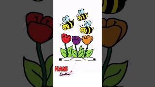 Mewarnai gambar lebah dan bunga #mewarnai #shorts