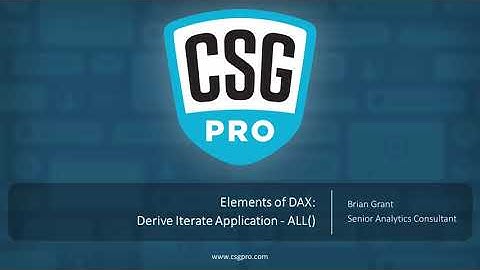 Elements of DAX 05-03: Derive Iterate Application - ALL()