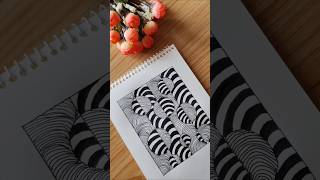 Easy Abstract Doodle Art | Black & White Optical Illusion Drawing #Shorts #doodleart #youtubeshorts
