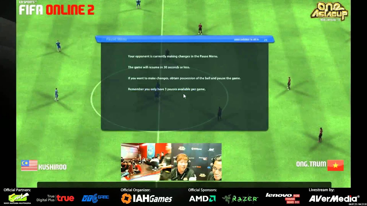 One Asia Cup 2012 - Day 2 : FIFA Online 2 - Kushiroo (MY) vs Ong.Trum (VN) - Game 2