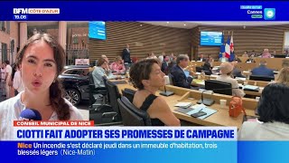 Conseil municipal de Nice : E. Ciotti fait adopter ses promesses de campagne