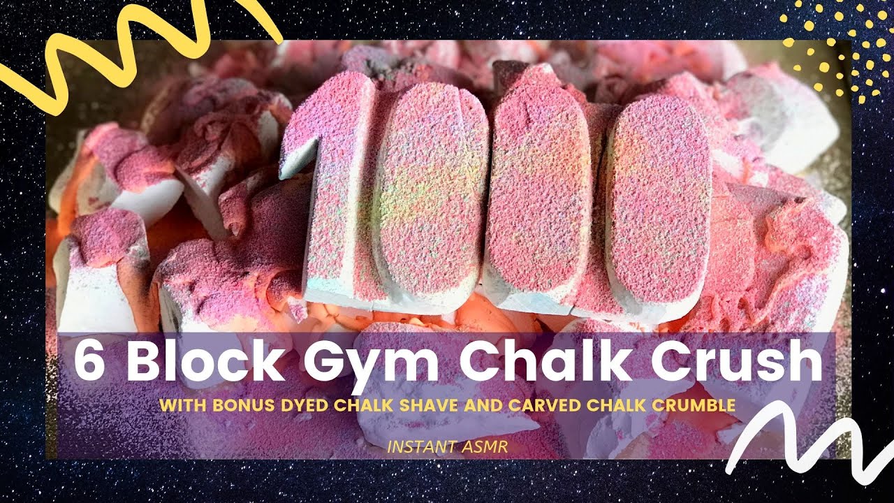 10 minutes, 6 blocks of Gym Chalk + bonus dyed block shaving + carved