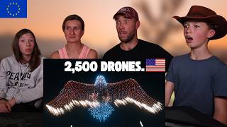 European Family Reacts to America's 250th Birthday Drone Show