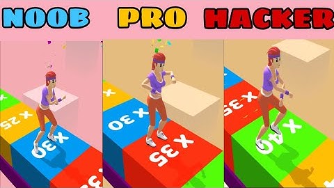 NOOB vs PRO vs HACKER in Skater Stacker - All Levels Gameplay, New Fun Games (Android, iOS)