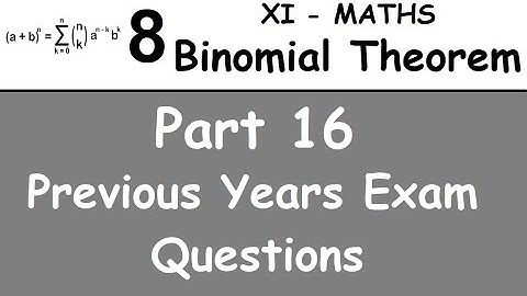 Kerala State 11th math - Chapter 8 - Binomial Theorem - Part 16 - Previous Years Exam Questions
