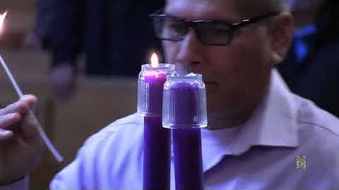 Lighting the candle for the First Sunday of Advent