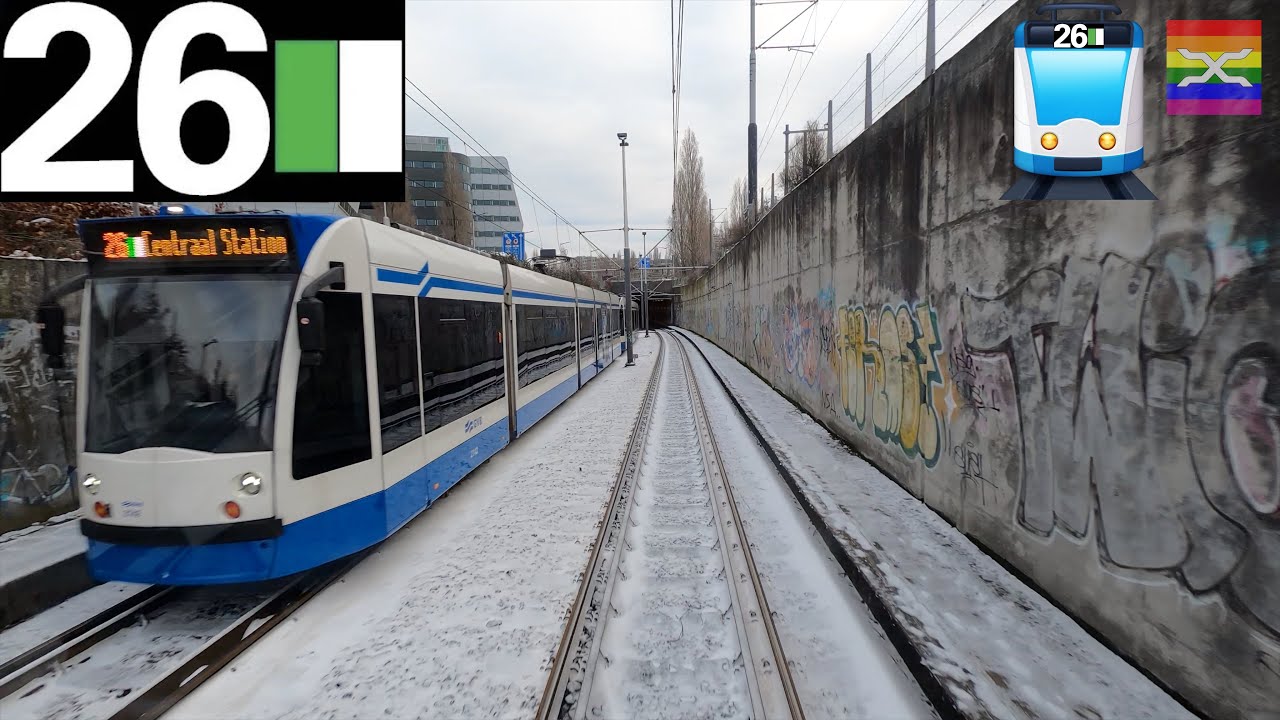 🚊 SNOW CAB RIDE AMSTERDAM TRAM 26 Cabinerit Centraal Station - IJburg in sneeuw 2026