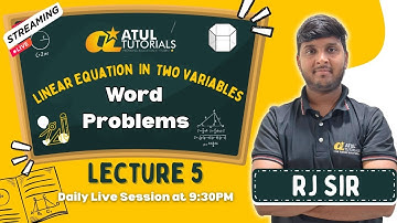 Linear Equations in Two Variables |10th State| Score Booster Series| Lecture 5 | Roshan Sir (RJ Sir)