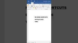 MS Word Secret Shortcut Insert Date &amp; Time Instantly ⏰🔥#Shorts #YouTubeShorts #LearnOnYouTube #mswor