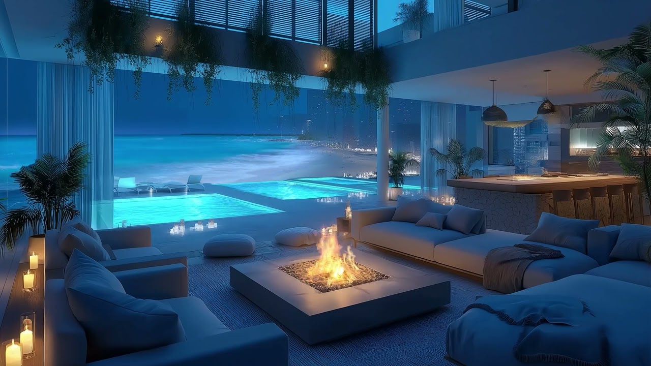 Luxury Oceanside Villa at Night 🌊 8 Hours of Deep Sleep Ambience