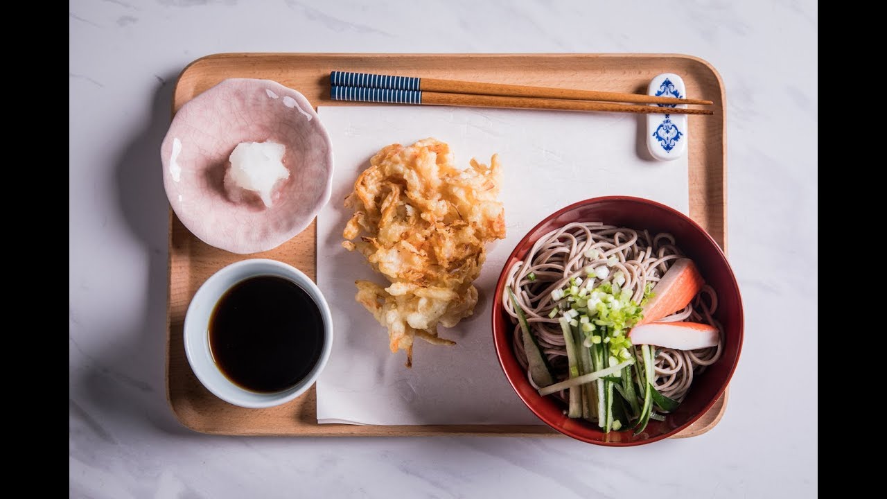 โซบะเย็นกับคาคิอาเกะ Cold Soba with Kakiage : พลพรรคนักปรุง