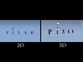 Pixar animation studios logo comparison 2d and 3d