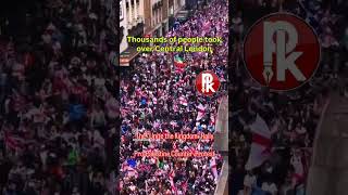 Thousands protested in London over immigration and to mark Nakba Day. #nakbaday #palestine #london