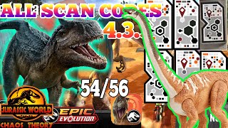 Jurassic World EPIC EVOLUTION CHAOS THEORY MATTEL Scan Codes All Dinosaurs UPDATE 54/56 DIPLODOCUS screenshot 4