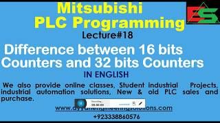 Celebrity 18-Difference between 16 bits vs 32 bits counters in Mitsubishi PLC in English | Ladder Diagram Wealth