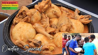 How to prepare Authentic Ghanaian OMOTUO (Rice balls) with Chicken Groundnut Soup