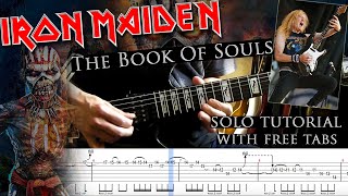 Iron Maiden - The Book Of Souls Janick Gers solo lesson (with tablatures and backing tracks)